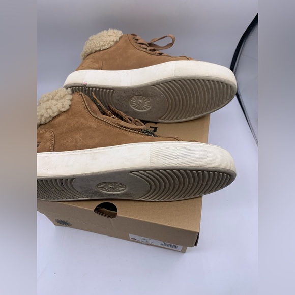 UGG Briena Hi Top Sneaker Camel Color Size 9 with UGG Sheepskin Care Kit - Picture 10 of 10